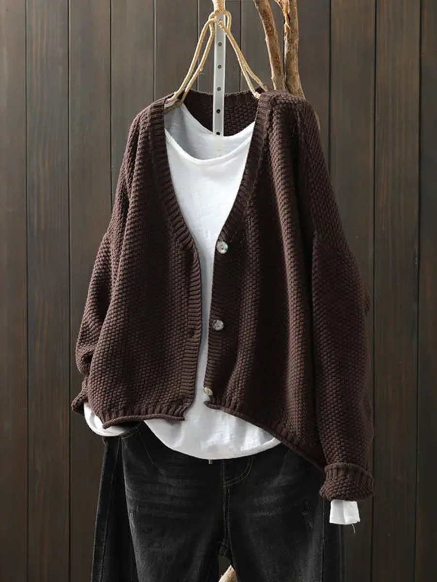 Talveth | Women's Oversized Chunky Knit Cardigan — V-Neck Button-Front Layer in 8 Colors | Westmere