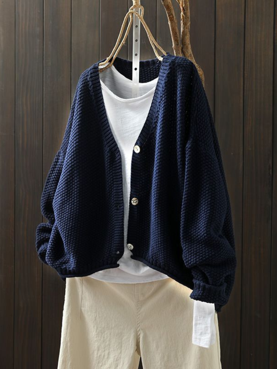 Talveth | Women's Oversized Chunky Knit Cardigan — V-Neck Button-Front Layer in 8 Colors | Westmere