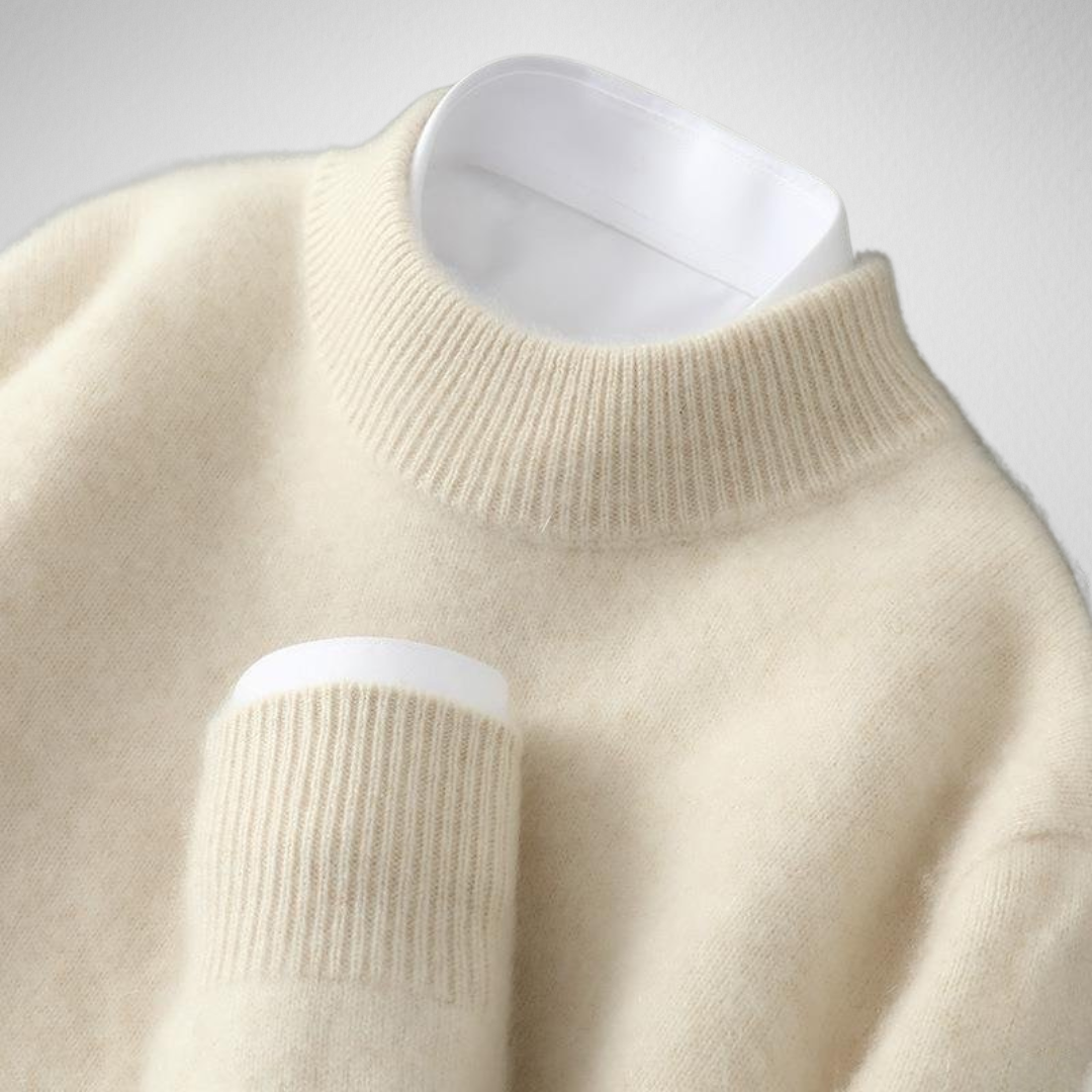 Women's Mock Neck Fine-Knit Sweater, Relaxed Fit | Ribbed Cuffs & Hem, Cozy Everyday Layer | 5 Colorways | XS–3XL