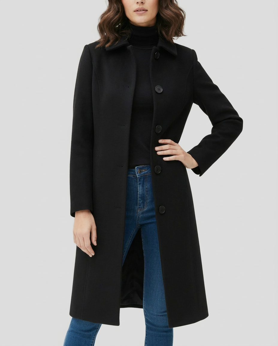Tonya Womens Long Trench Coat, Single-Breasted