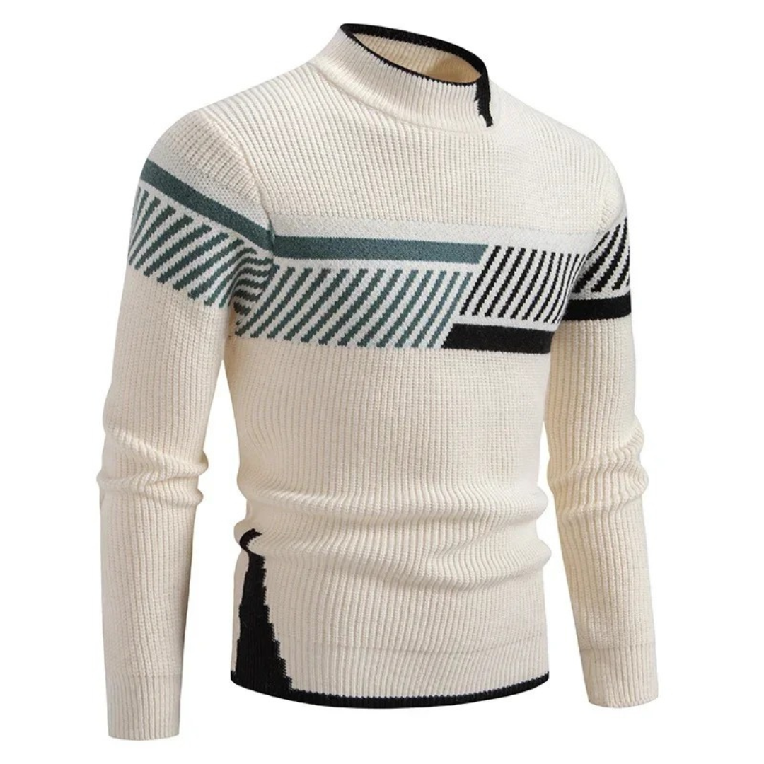 Heinrich | Herren Langarm-Pullover mit Geometrischem Muster — Diamant- und Streifen-Print in 9 Farben | Westmere