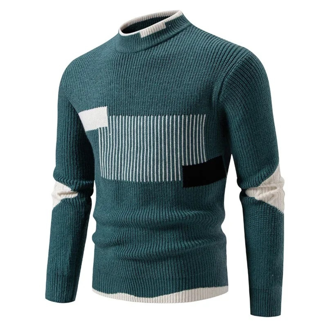 Heinrich | Herren Langarm-Pullover mit Geometrischem Muster — Diamant- und Streifen-Print in 9 Farben | Westmere