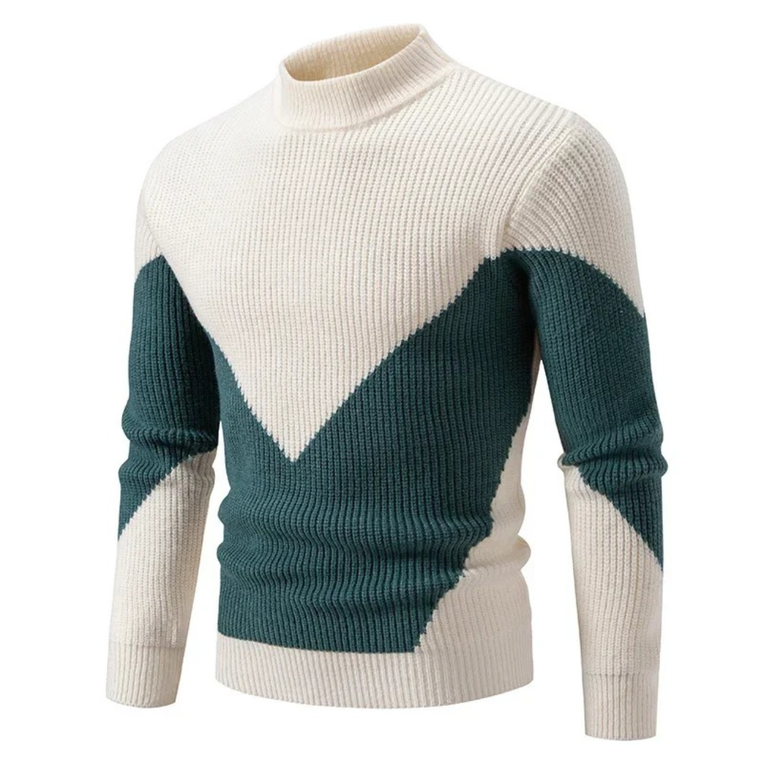 Heinrich | Herren Langarm-Pullover mit Geometrischem Muster — Diamant- und Streifen-Print in 9 Farben | Westmere