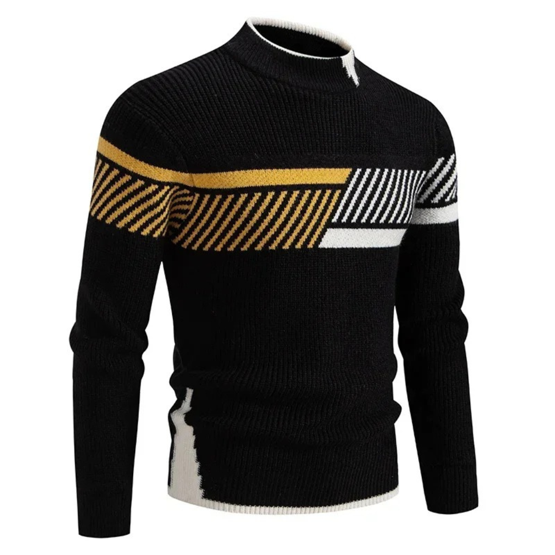 Heinrich | Herren Langarm-Pullover mit Geometrischem Muster — Diamant- und Streifen-Print in 9 Farben | Westmere