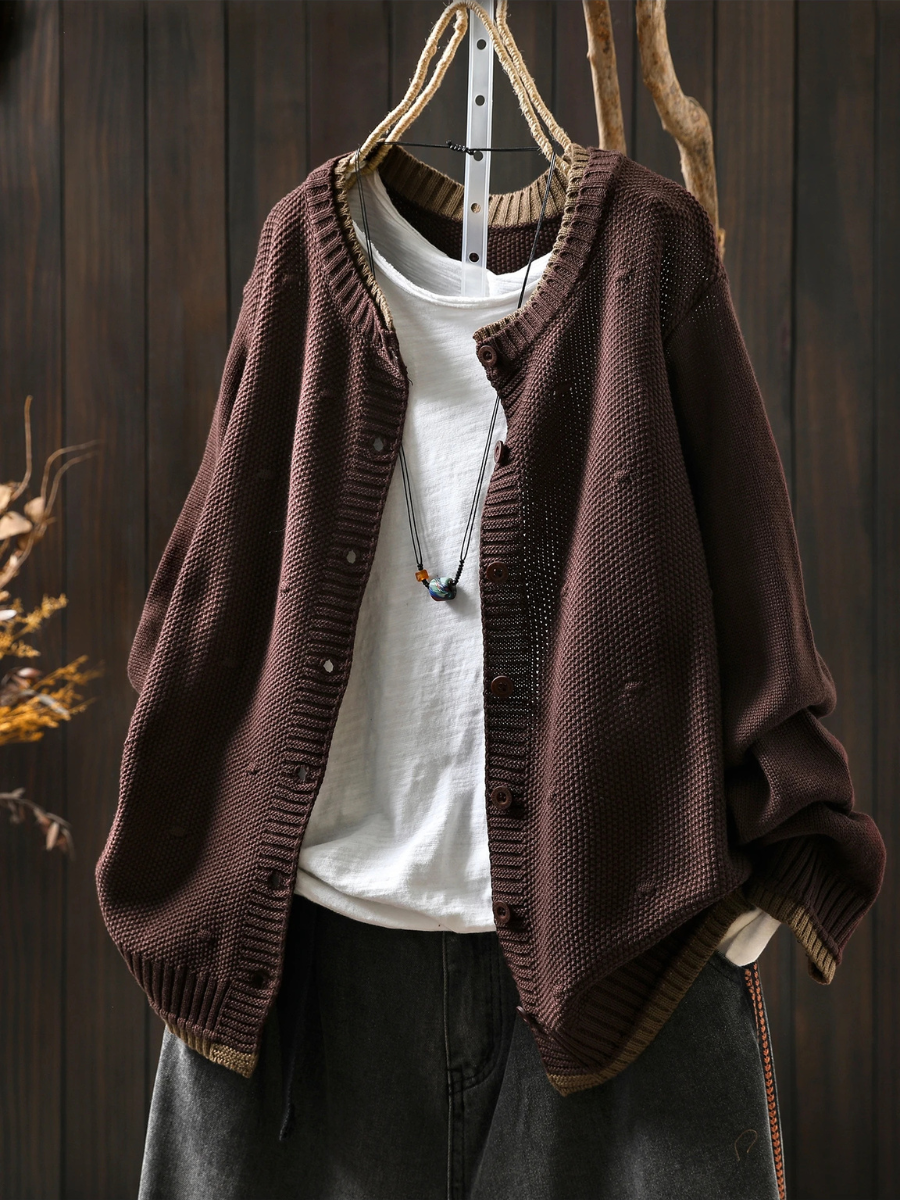 Veldara | Women's Oversized Chunky Knit Cardigan — Button-Front Textured Layer in 8 Colors | Westmere