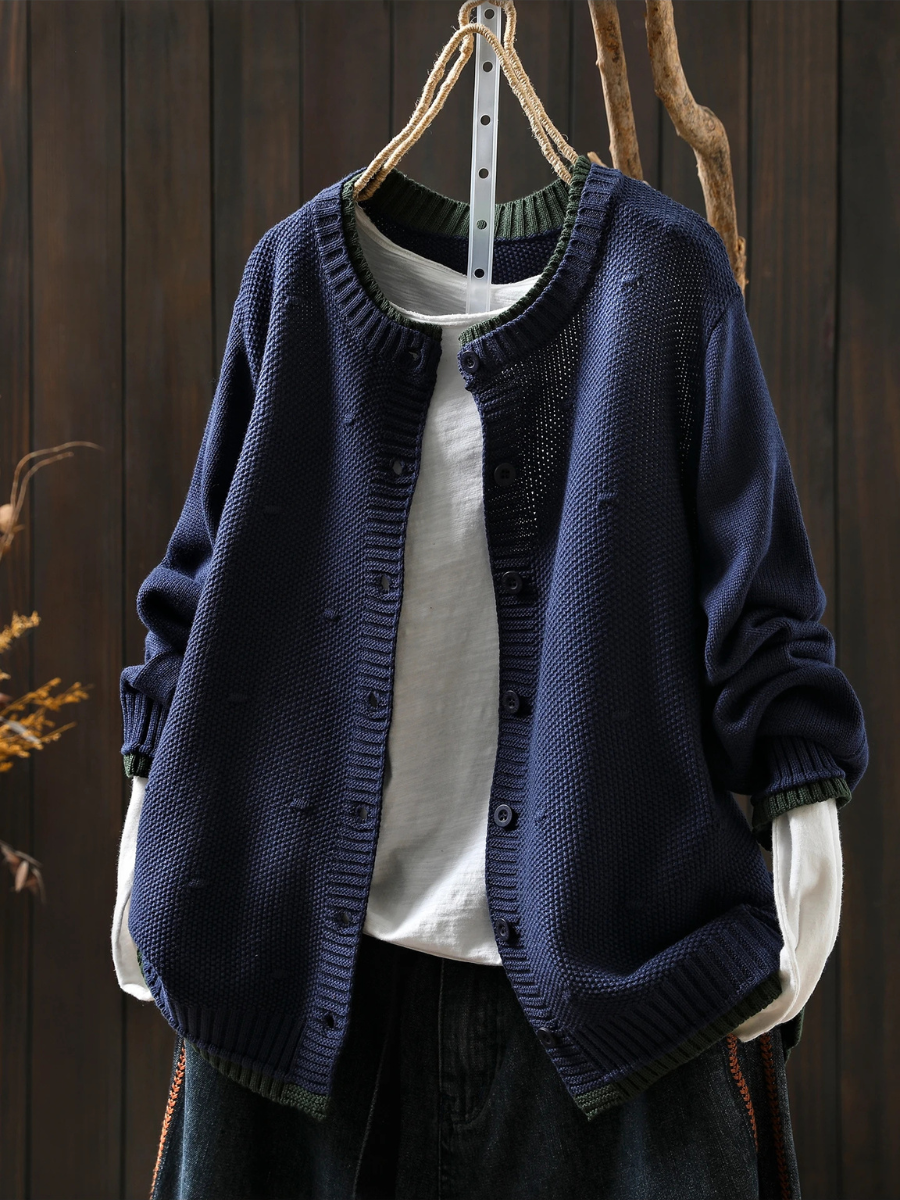 Veldara | Women's Oversized Chunky Knit Cardigan — Button-Front Textured Layer in 8 Colors | Westmere