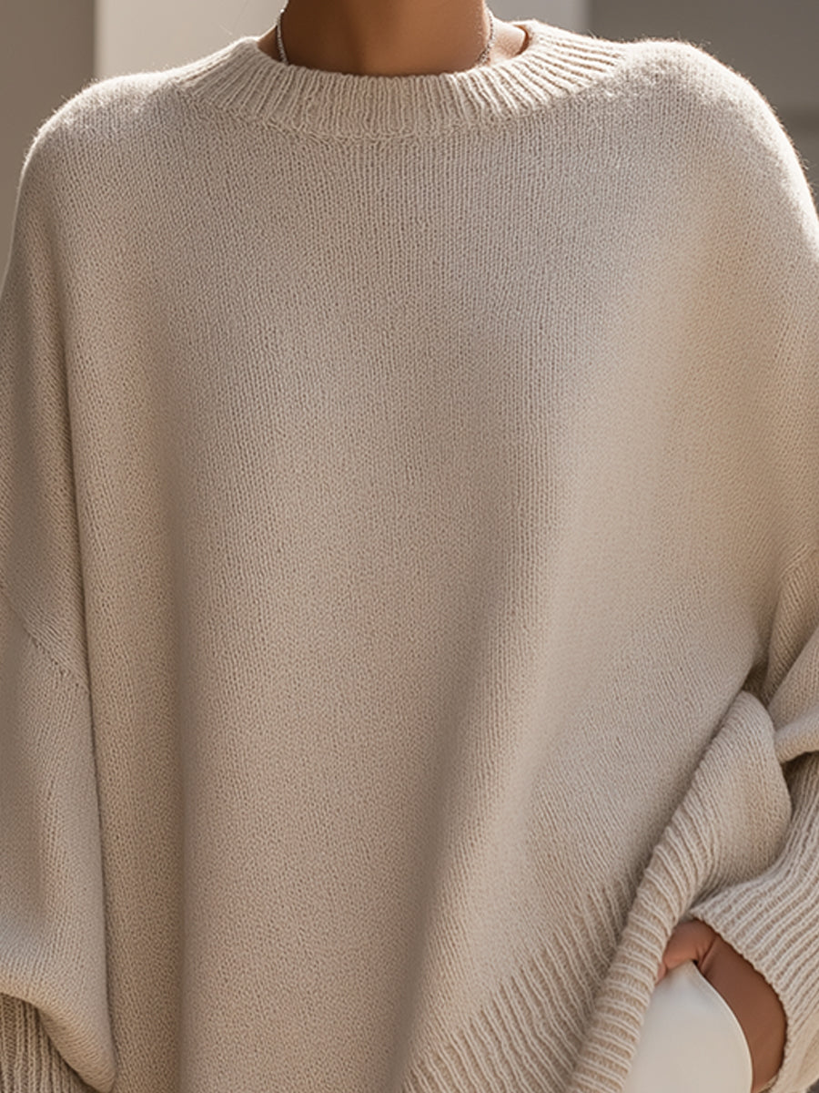 Women's Luxe Oversized Knit Sweater, Draped Silhouette | Elongating Cut, Everyday Layer | 7 Colorways | XS–2XL