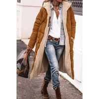 Angela | Womens Longline Puffer Coat with Sherpa Lining | Quilted, Open Front, Side Pockets | Brown, Black and More S-3XL