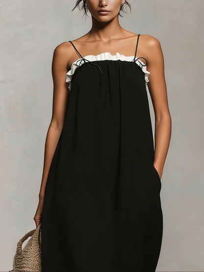 Mitch™ | Maxi Dress with Color Blocks and Spaghetti Straps