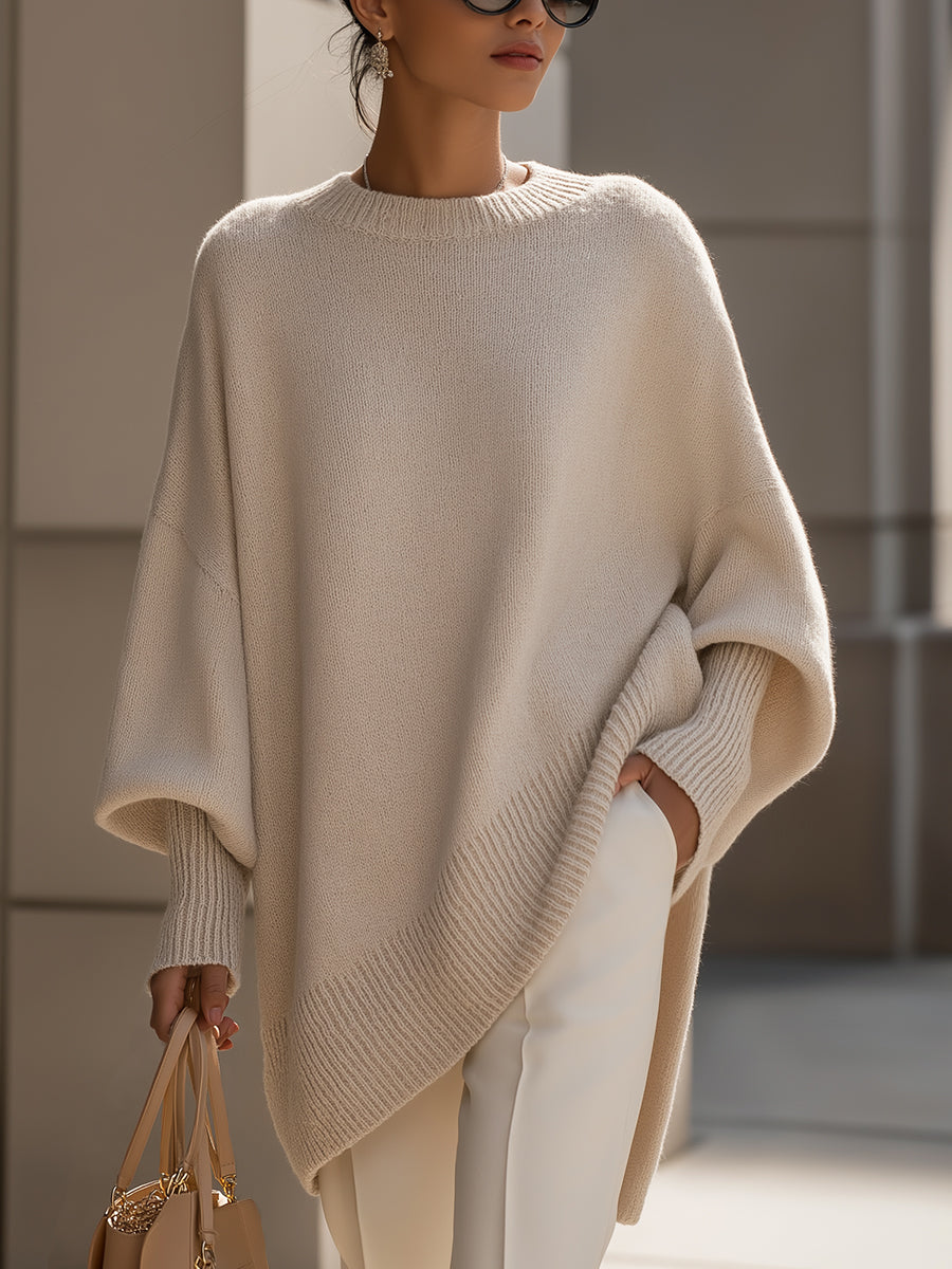 Women's Luxe Oversized Knit Sweater, Draped Silhouette | Elongating Cut, Everyday Layer | 7 Colorways | XS–2XL