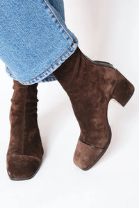 Danielle | Womens Square Toe Boots with Block Heel | Stable Heel Height, Casual or Dressy | Dark Brown US 4-11