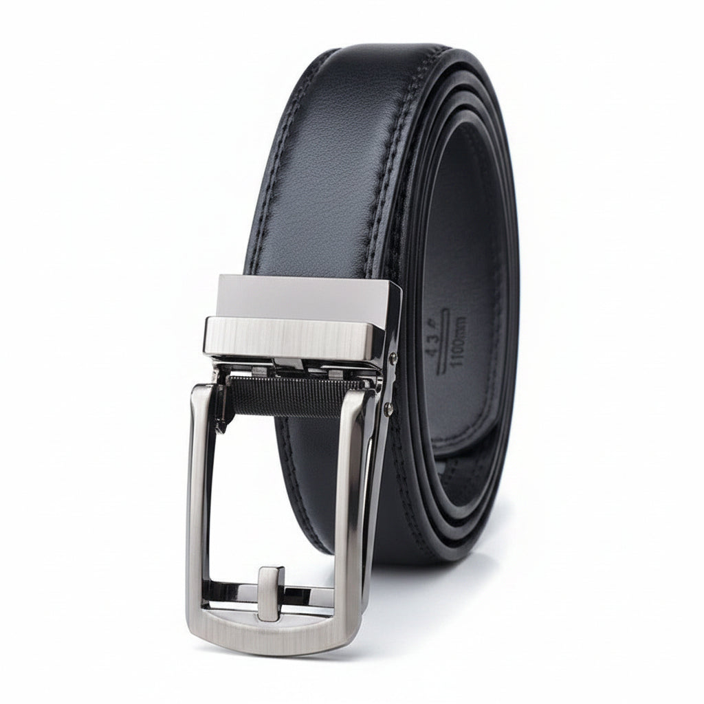 Zoran™ | Men’s Leather Ratchet Belt – 3.1CM Automatic Click Buckle