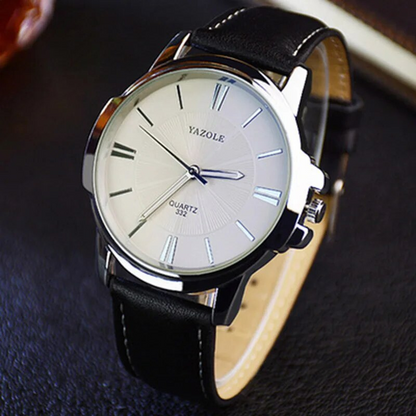 Claudio™ | Luxury Blue Glass Leather Watch