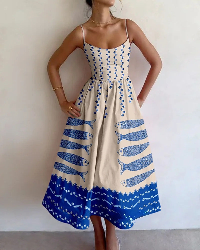 Elowette™ | Blue Harbor Midi Dress
