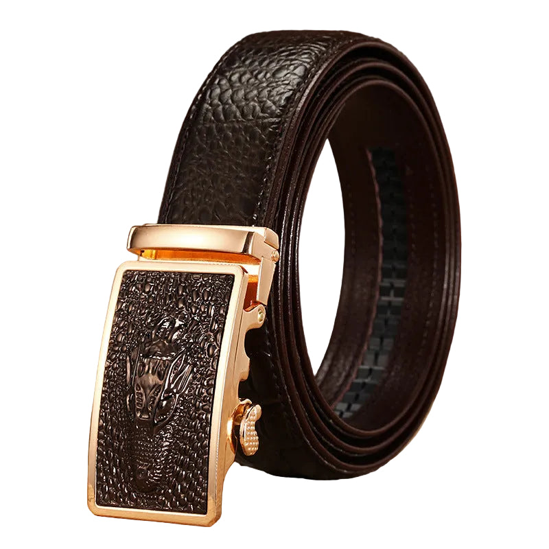 Romeo™ | Men’s Two-Layer Cowhide Leather Belt – Sleek Automatic Buckle