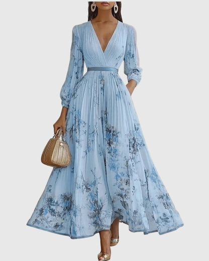 Rowella™ | Elegant Pleated Maxi Dress
