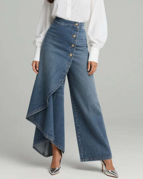Arlette™ | Denim Wrap Trousers