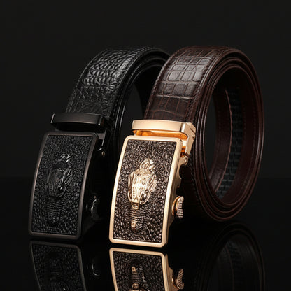 Romeo™ | Men’s Two-Layer Cowhide Leather Belt – Sleek Automatic Buckle