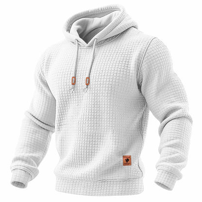 Jackson - Men's quilted waffle outdoor sweatshirt with long sleeves in a solid color