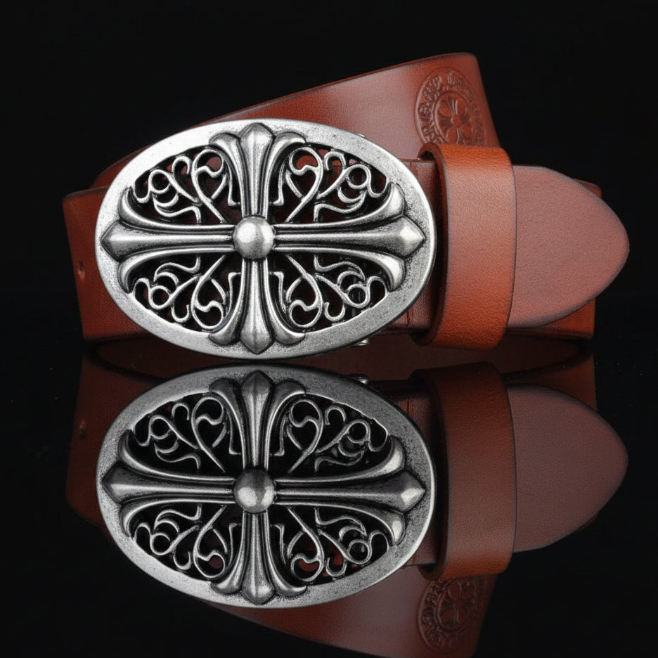 Elbert™ | Men’s Retro Cowhide Leather Belt – Korean Style Casual
