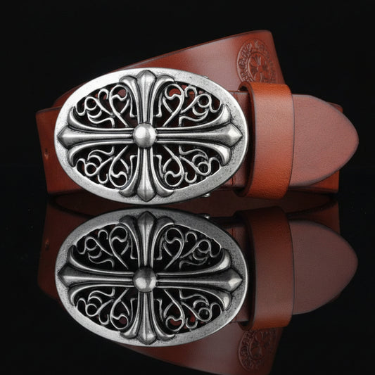 Elbert™ | Men’s Retro Cowhide Leather Belt – Korean Style Casual