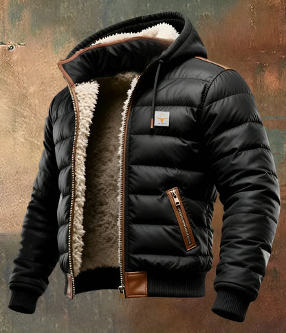 RYAN | QUILTED COAT WITH HOOD AND SHERPA LINING