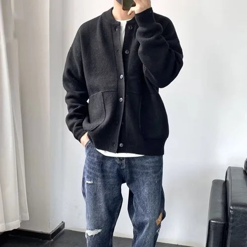 Nathaniel – Casual Knit Button Cardigan for Men