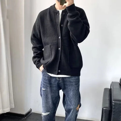 Nathaniel – Casual Knit Button Cardigan for Men