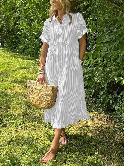 Ishka™ | Striped Shirt Dress