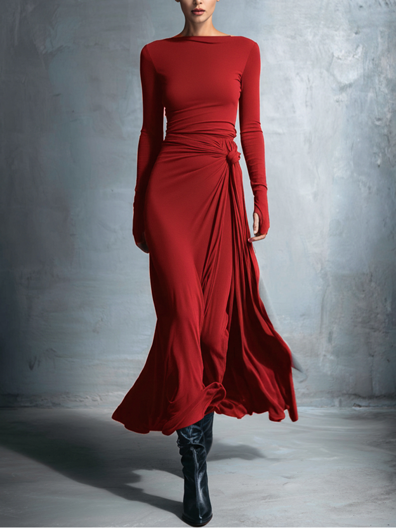 Katrina™ | Long dress with side knot