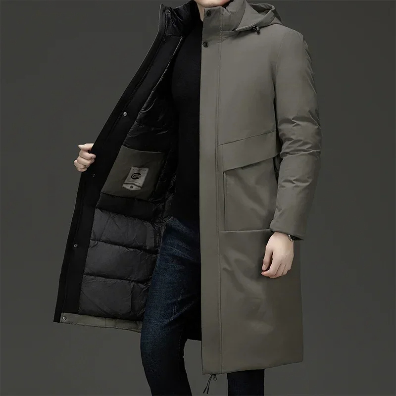 Alexander | Herren Langer Winter Steppmantel mit Kapuze — Gepolsterte Isolierung in 3 Farben | Westmere