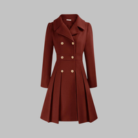 Dami | Womens Double Button Coat with Long Sleeves | Classic Layering Coat | Beige, Camel, Black and More S-3XL