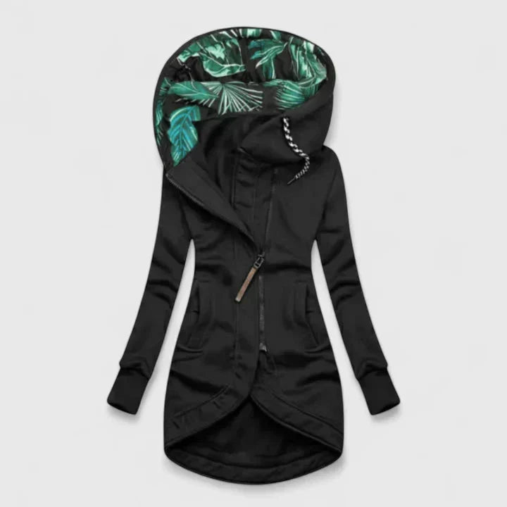Annalysiah Womens Water-Repellent Windproof Jacket in Black