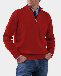 Hezron | Mens Zip-Up Sweater, Lightweight Warmth | Soft Smooth Feel, No Bulk | Red, Gray, Black and More M-3XL