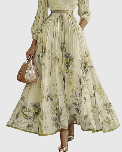 Rowella™ | Elegant Pleated Maxi Dress