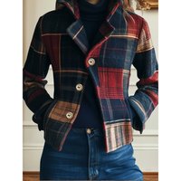 Women's Classic Plaid Jacket, Structured Cut | Timeless Check Pattern, Layer-Ready Fit | Multicolor | S–3XL