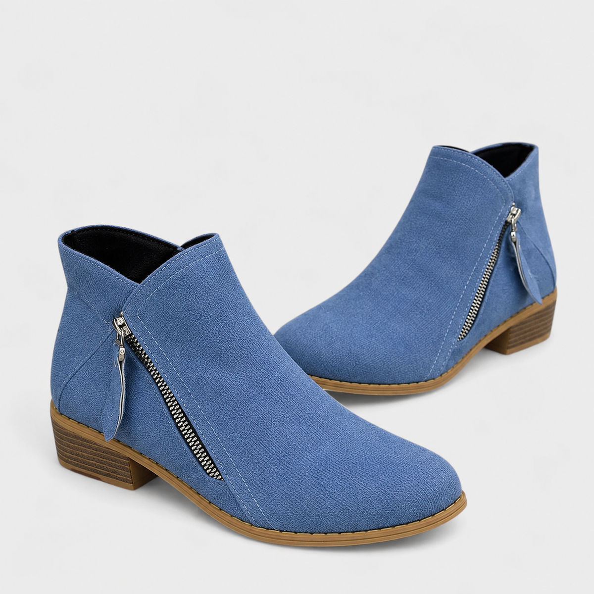 Raya Womens Ankle Boots with Side Zipper