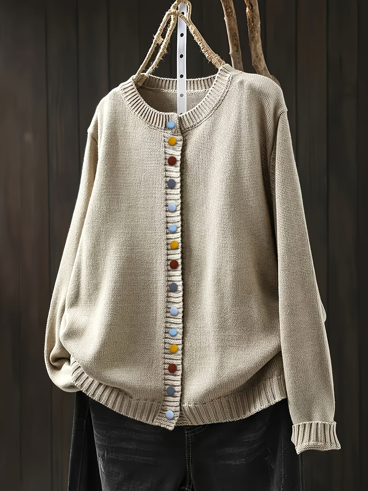 Women's Button-Accent Cardigan, Relaxed Fit | Timeless Layering Piece, One Size | 9 Colorways