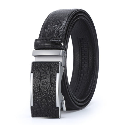 Savio™ | Men’s Crocodile Pattern Leather Belt – Automatic Buckle
