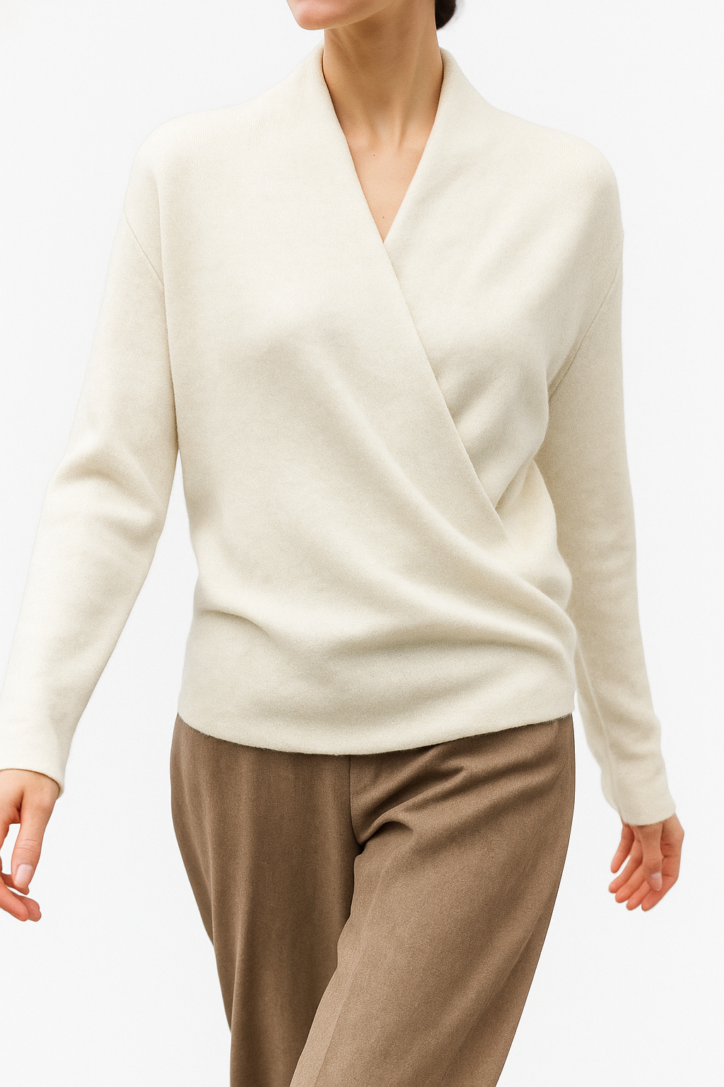 Kathryn Womens Cashmere Wrap Sweater with V-Neck