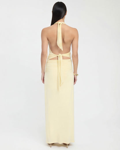 Nyx™ – Halter Maxi Dress (Late-Night Elegance & Bold Minimalism)