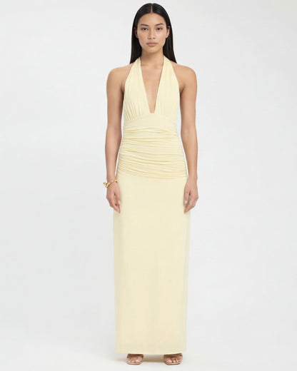Nyx™ – Halter Maxi Dress (Late-Night Elegance & Bold Minimalism)