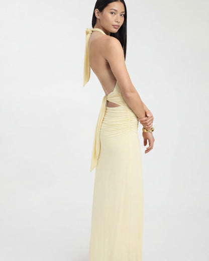 Nyx™ – Halter Maxi Dress (Late-Night Elegance & Bold Minimalism)