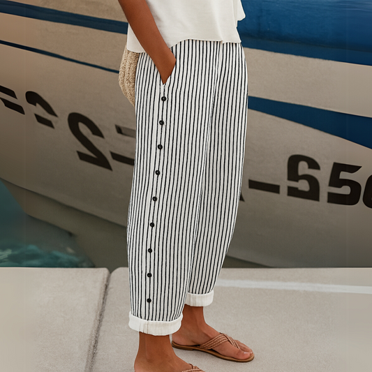 Caitlin™ | Stylish Striped Button Pants