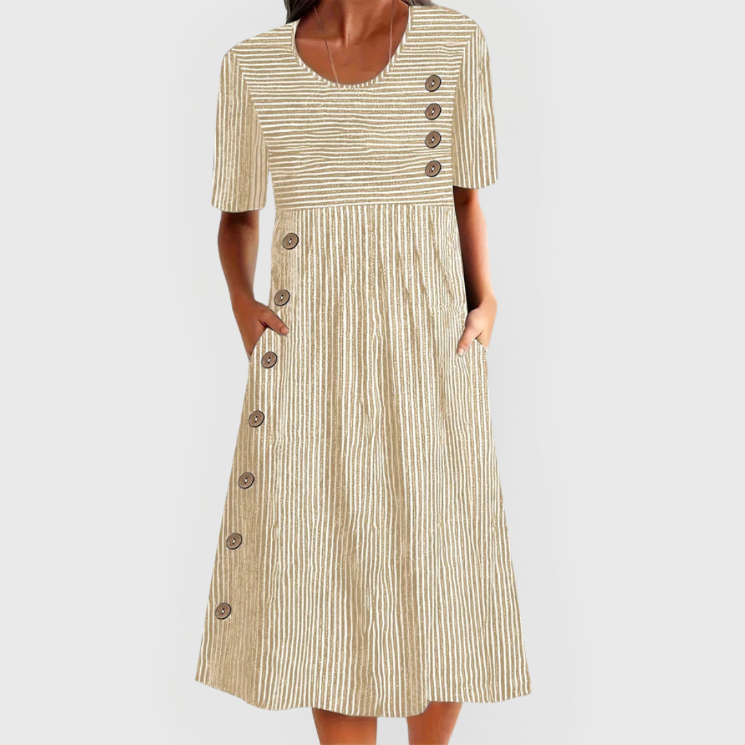 Wanda™ – Striped Midi Dress