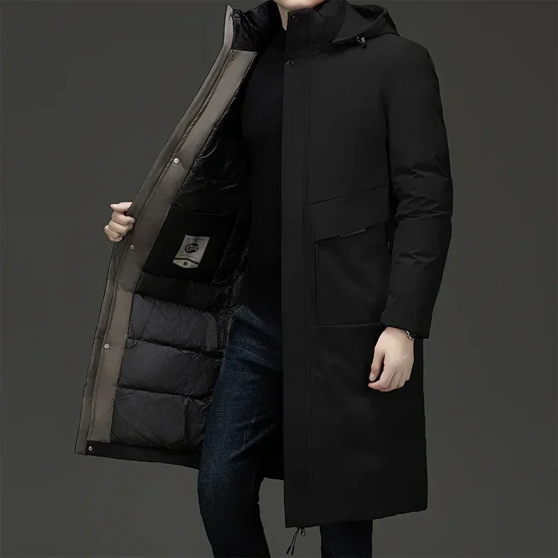 Alexander | Herren Langer Winter Steppmantel mit Kapuze — Gepolsterte Isolierung in 3 Farben | Westmere