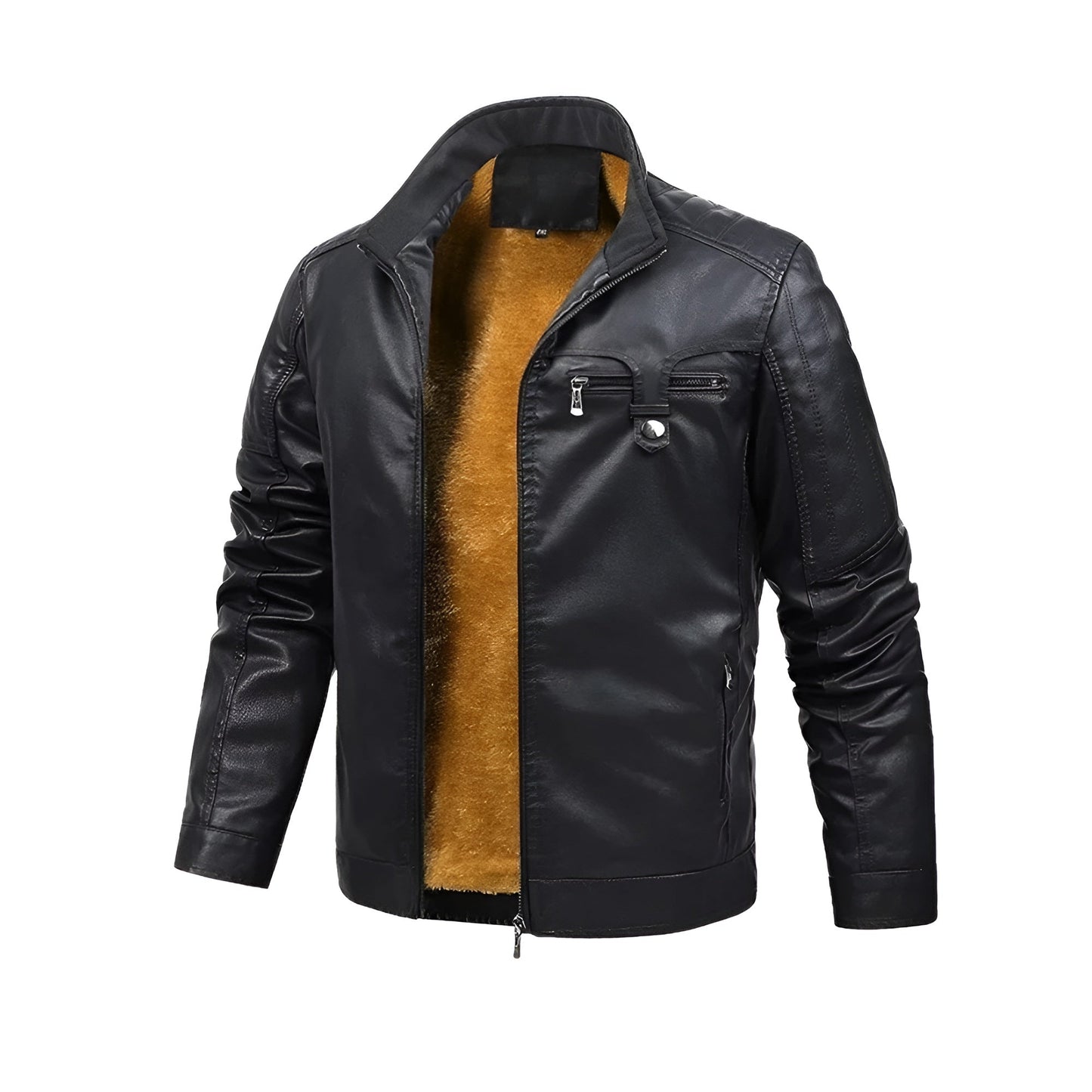 Sebastian | Retro leather jacket with fleece lining