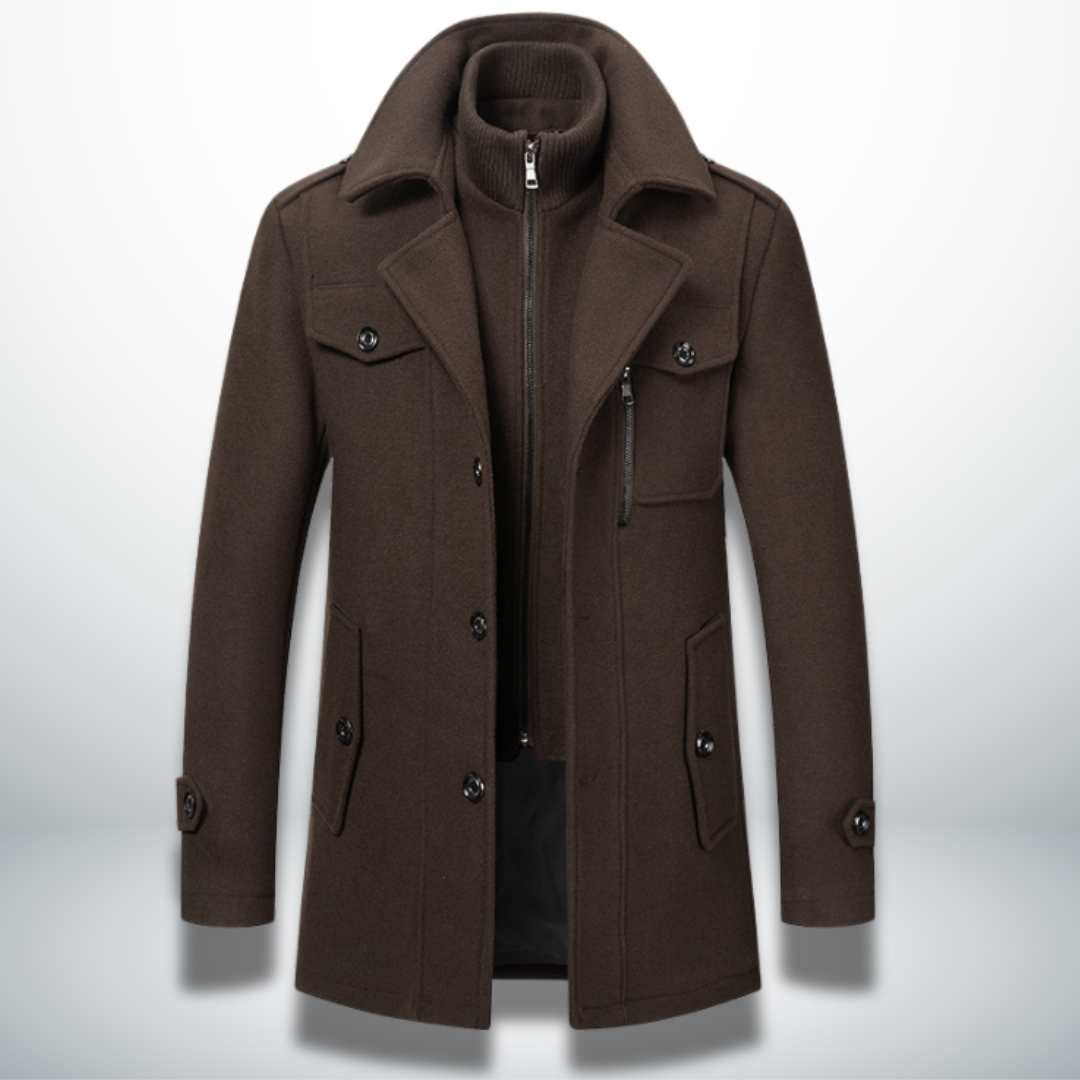 Felix | Herren Smart-Casual Mantel mit Knopfleiste — Klassische Silhouette in 5 Farben M–5XL | Westmere