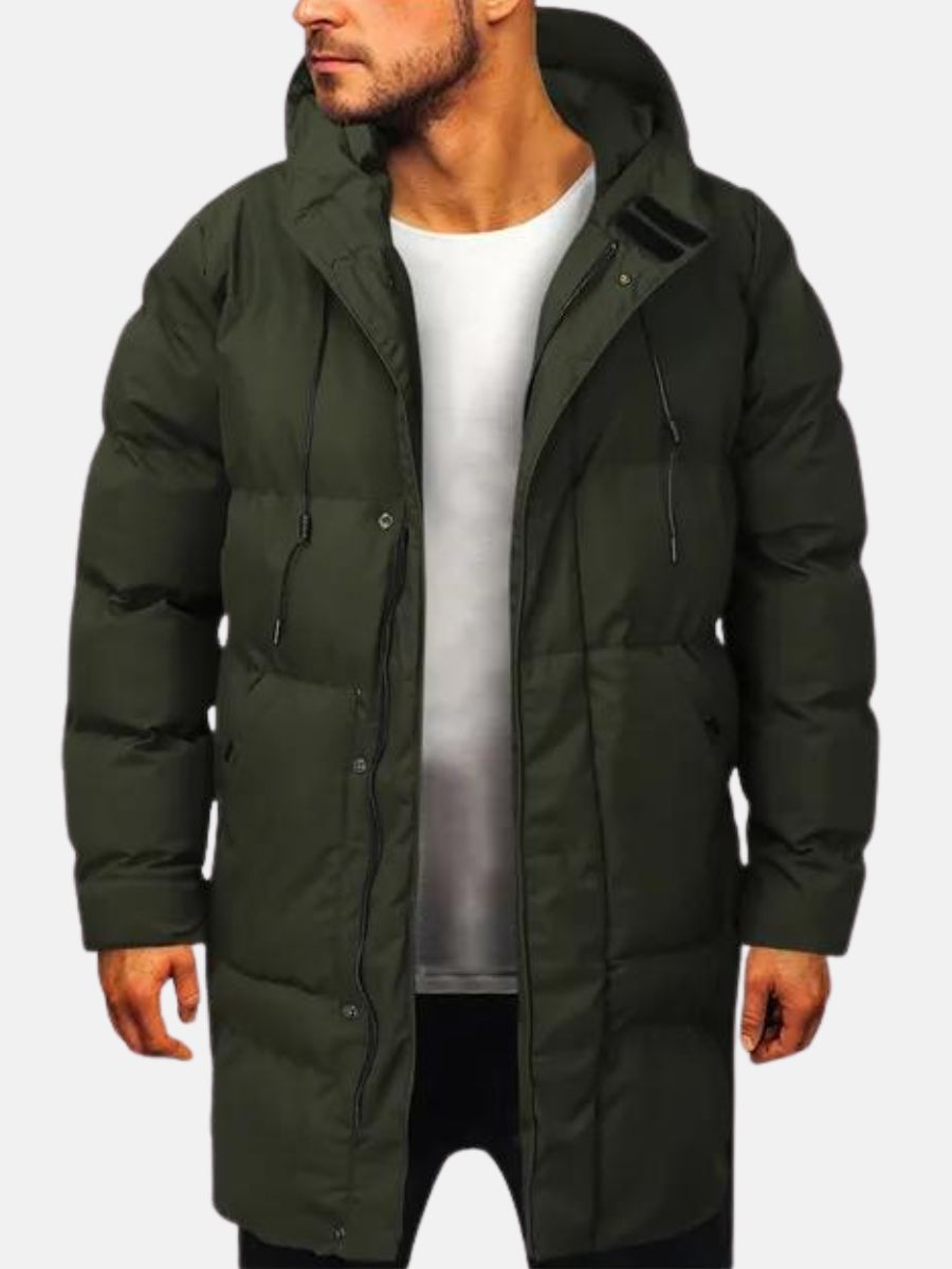 Sam Mens Parka Winter Coat, Padded and Warm in Dark Green