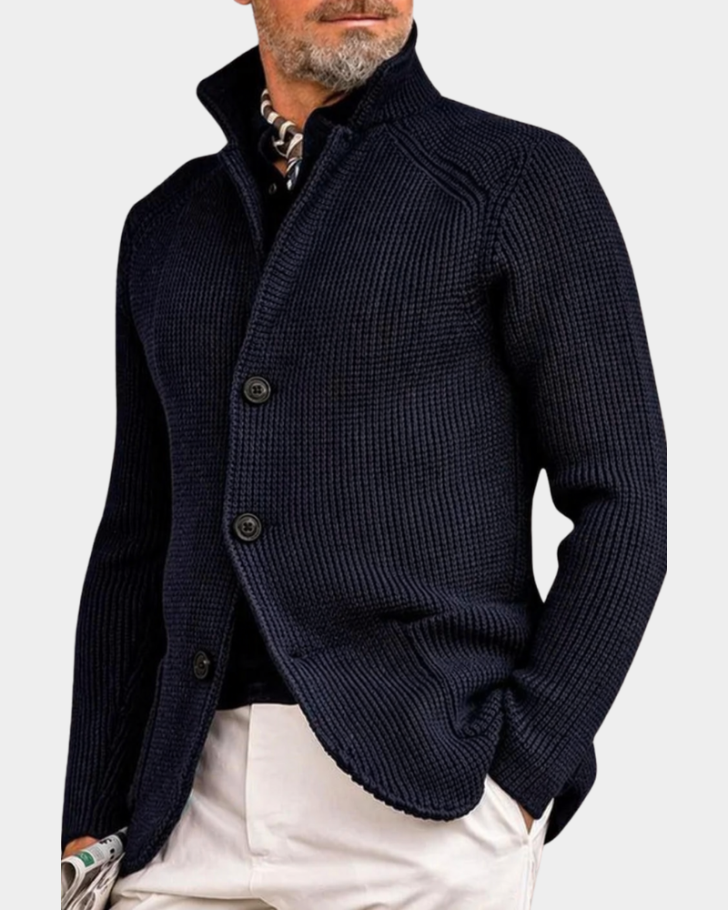 Henry Mens Cardigan Coat with Room for Layers in Navy
